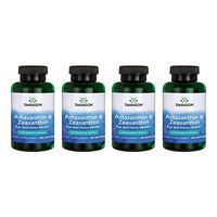 Swanson Astaxanthin & Zeaxanthin Eye Vision Brain Skin Health Antioxidant Support Supplement (Astaxanthin 4 mg & OmniXan Zeaxanthin 4 mg) 60 Softgels Sgels (4 Pack)