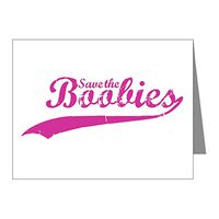 Note Cards (10 Pack) Cancer Save the Boobies Breast Cancer