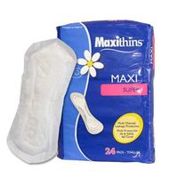 Hospeco MT48054 Maxithins Individually Wrapped Super Maxi Sanitary Napkins,  12 Packs of 24 pads,  288 Total Napkins