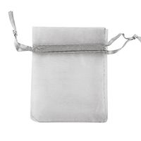 Anleolife 100pcs Wedding Candy Organza Bags Bulk 4x4.5 inch Jewelry Pouch Bags Baby Shower Gift Bag Organza Velvet Drawstring Pouches 1011cm/44.5''(light grey)