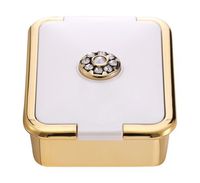 PuTwo Pill Organizer with Swarovski Crystals,Decorative Pill Case for Purse,Fashionable Pill Box with 3 Compartments-White