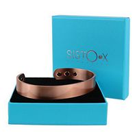 SISTO-X Copper Magnetic Bracelet/Bangle Matt Cuff Design by Sisto-X® 6 Magnets Strong Health XL (190-225Mm)
