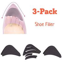 【CaserBay】Value Pack, EVA Shoe Filler, Inserts, Reduce Slip Forward Impact, Improve Shoes Slightly Too Big, for Men & Women, Pumps, Flats, Sneakers【3 Pairs, Black】