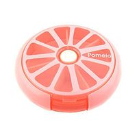 Cojoy Portable Round 7 Day Medicine Pill Vitamin Box Case Container Dispenser Medicine Vitamin Storage Holder Pomelo (Pink)