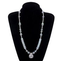 Lava Stone Yoga Healing Necklace Aromatherapy Diffuser Hollow Cage Locket Pearl Beads Strand for Essential Oils