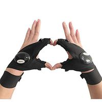 Meidexian888 LED Gloves,Multifunction Fingerless LED Flashlight Gloves for Repairing Working in Darkness Places (A)