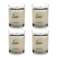 LUNA CANDLE CO. Lemon Scented Jar Candle, 11oz. Glass, Soy Wax, Up to 110 Hours of Burn Time, Aromatherapy, Sugary Sweet Scent, Handcrafted in The USA (4 Pack)