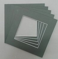 Pack of 10 10x10 Square Black Picture Mats with White Core Bevel Cut for 6x6 Pictures