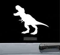 JS Artworks Dinosaur Trex T-Rex Tyrannosaurus rex Vinyl Decal Sticker (White)