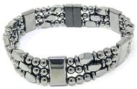 TRI-Power 3 Strand 100% Black Magnetic Hematite Bracelet with Powerful Rare Earth Magnetic Clasp (9.75")