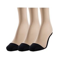 Gold Toe Women's Little Black Sock Non-Slip Long Padded Insole, 3 Pairs, Shoe Size: 6-9