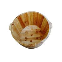 Foot tub， Pedicure Barrel,High Insulation Wood Foot Bath,Foot Basin Wooden Bucket,Solid Wood Foot Soaking Barrel Bucket,Double Ear Barre (Size : A)