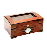 Cigar Humidor, Natural Cedar Wood, Professional Paint Process, Can Hold 100 Cigars, Transparent Cover, Built-in Thermometer and Moisturizer, Men's Gift