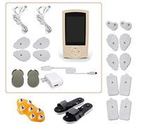 TENS Unit Pain Relief Body Massager 16 Modes Rechargeable Mini Muscle Stimulator Electronic Pulse Massager Beige Extra Replacement Pads Massage Shoes Palm Massager