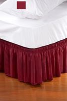 Hdetails Bed Skirts/Elastic Ruffles - Bedding - Burgundy - Twin - 39x75 or Full - 54x78