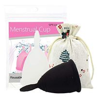 SPEQUIX Comfortable Soft Menstrual 2Pcs/Set Medical Silicone Hygiene Menstrual Cup Reusable Women Health Menstrual Cup with Box&Bag (Small)