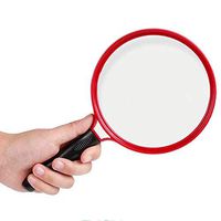Magnifying Glass, 10X Old Man Reading Handheld HD Magnifying Glass 130 Mm Optical Lens to See Map Newspaper Magnifying Glass, Red