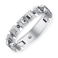 FCZDQ Cystal Magnetic Therapy Health Bracelet Stainless Steel Couple Bangle Bracelet for Mens