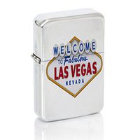 Angel Indigo Fabulous Las Vegas Windproof Flip Top Silver Lighter