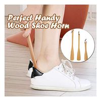 sakd Shoe Horn Lazy Shoe Helper Shoes Lifter Lifting Portable Handy Sock Slider Shoehorn Wooden Long/Short for Men Women Kids Seniors Disabled (Brown, M)