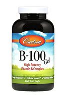 Carlson - B-100 Gels, High-Potency Vitamin B Complex, Energy Production, Cellular Support & Optimal Wellness, 200 Softgels
