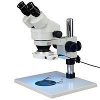 OMAX 7X-45X Zoom Binocular Stereo Microscope+56 LED Ring Light