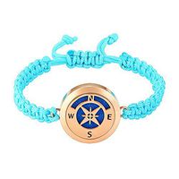 CHOMAY Essential Oil Diffuser Bracelet, Aromatherapy Adjustable Refillable Stainless Steel Locket Bangle