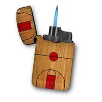 Basketball Court - Sunshine Cases Matte Black Rubber Grip Flameless Turbo Pocket Lighter