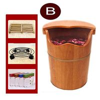Foot Bath Tub，Solid Wood Foot Soaking Barrel Bucket，Foot Tub for Soaking Feet，Foot Spa Wooden Tub，Foot Basin Wooden Bucket，Thicken Wooden Tub (Color : B)