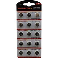 15 Pack LR44 AG13 Battery - EBC Premium Alkaline 1.5 Volt Non Rechargeable Round Button Cell Batteries for Watches Clocks Remotes Games Controllers Toys & Electronic Devices