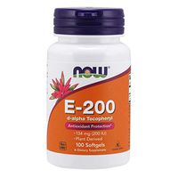 NOW Supplements, Vitamin E-200 IU, D-Alpha Tocopheryl, Antioxidant Protection*, 100 Softgels