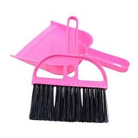 Pet Sweeper & Hair Rubbish Dog Cat Broom Dustpan Pooper Home Desktop Sofa Puppy Kitten Toilet (Rose)