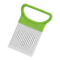 Websad_Tomato Onion Vegetables Slicer Cutting Aid Holder Guide Slicing Cutter Safe Fork (Green)