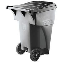 Rubbermaid 9W22GY Brute Rollout Heavy-Duty Waste Container, 95 Gallon, Gray