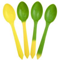 Color Changing Plastic Dessert Spoons - Changes From Yellow to Green When Cold - Colorful Plastic Spoons - Frozen Dessert Supplies - Made in USA! 25 Count