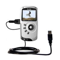 Gomadic Classic Straight USB Cable for The Kodak PlaySport Pocket Video Camera with Power Hot Sync and Charge Capabilities - Uses TipExchange Technology