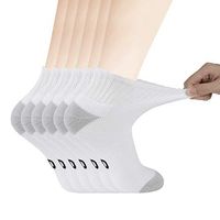 +MD Women's Non-Binding Bamboo Diabetic/Dress Ankle Socks with Seamless Toe and Cushion Sole,6 Pairs White 9-11