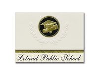 Signature Announcements Leland Public School (Leland, MI) Graduation Announcements, Presidential style, Basic package of 25 Cap & Diploma Seal. Black & Gold.