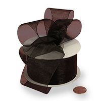 2 1/2" X 25 Yards Black Shimmer Sheer Organza Ribbon