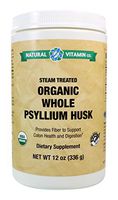 Natural Vitamin Co. - Organic Whole Psyllium Husk, 12 Ounces, 80 Day Supply, Organic, Gluten Free, Vegetarian, Vegan
