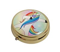 XingBoo Funny Unicorn Dance Mouse Custom New Hot Round Medicine Tablet Pocket Travel Gold Pill Case Vitamin Glass Decorative Box
