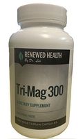 Tri-Mag 300 120 Vege Caps Magnesium Taurate Glycinate Malate Gluten Free Combo by Renewed Health Dr. Leo