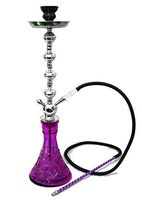 1 Hose 26" Purple Hookah Shisha nargila Lounge hookas Pipe Glass Water Vase