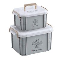 HW Storage Box Emergency Medical Kit Plastic Large Multi-Layer Family First Aid Kit Organizer (Color : A)