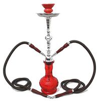 new 2 hose 20" Red Hookah shisha nargila bar narguile nargile glass water Vase