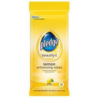 Pledge Multi-Surface Furniture Polish Wipes, Works on Wood, Granite, and Leather, Cleans and Protects, Lemon (24 Total Wipes)