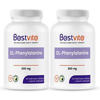 DL-Phenylalanine 500mg (240 Vegetarian Capsules) (2-Pack) - No Stearates - No Fillers - Vegan - Gluten Free - Non GMO