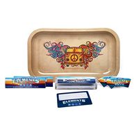 Elements King Size Rice Rolling Papers (2 Packs), Perfecto Roll Up Cone Tips (2 Packs), 110mm Cone Roller, Magnifying Scoop Card, Rolling Paper Depot Rolling Tray (Hippie Van) – 7 Items – Bundle