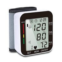 YxnGu Automatic Wrist Blood Pressure Monitor with Voice Broadcast - High Blood Pressure Monitors - Irregular Heartbeat Monitor with Adjustable Cuff (Color : Black)