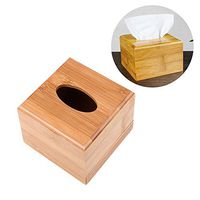 KELYNN Square Bamboo Facial Tissue Box Holder/Cover for Kleenex Wooden Tissue Paper Boxes Holder Dispenser